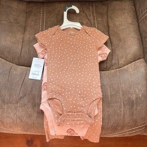 Carters- 2 onesies with ruffle leggings
